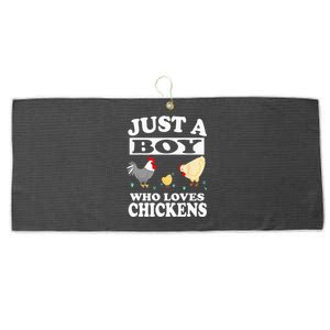 Just A Boy Who Loves Chickens Farm Chicken Gift Large Microfiber Waffle Golf Towel