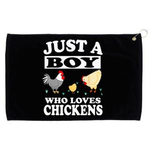 Just A Boy Who Loves Chickens Farm Chicken Gift Grommeted Golf Towel