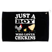 Just A Boy Who Loves Chickens Farm Chicken Gift Grommeted Golf Towel