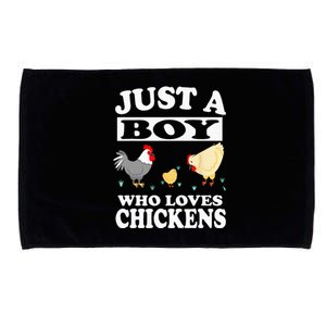 Just A Boy Who Loves Chickens Farm Chicken Gift Microfiber Hand Towel