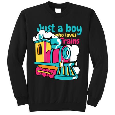 Just A Boy Who Loves Trains Cute Sweatshirt