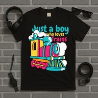 Just A Boy Who Loves Trains Cute T-Shirt