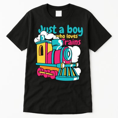 Just A Boy Who Loves Trains Cute Tall T-Shirt