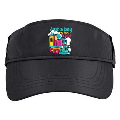 Just A Boy Who Loves Trains Cute Adult Drive Performance Visor