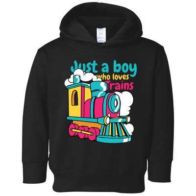 Just A Boy Who Loves Trains Cute Toddler Hoodie