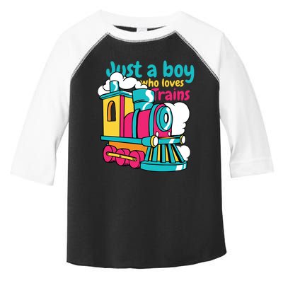 Just A Boy Who Loves Trains Cute Toddler Fine Jersey T-Shirt