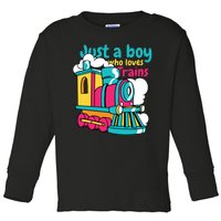 Just A Boy Who Loves Trains Cute Toddler Long Sleeve Shirt