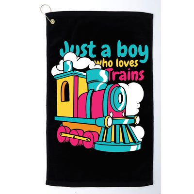 Just A Boy Who Loves Trains Cute Golf Towel