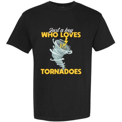 Just A Boy Loves Tornado Hurricane Weather Chaser Boy Garment-Dyed Heavyweight T-Shirt