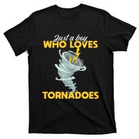 Just A Boy Loves Tornado Hurricane Weather Chaser Boy T-Shirt