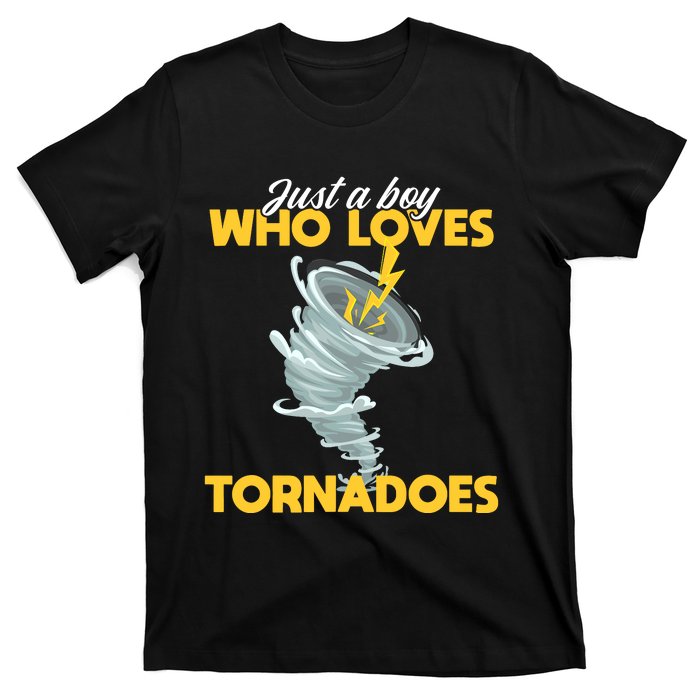 Just A Boy Loves Tornado Hurricane Weather Chaser Boy T-Shirt