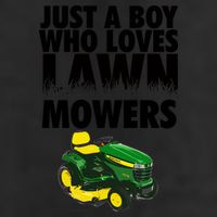 Just A Boy Who Loves Lawn Mowers 7 Panel Mesh Trucker Snapback Hat