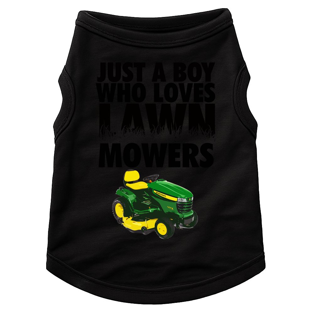 Just A Boy Who Loves Lawn Mowers Doggie Tank