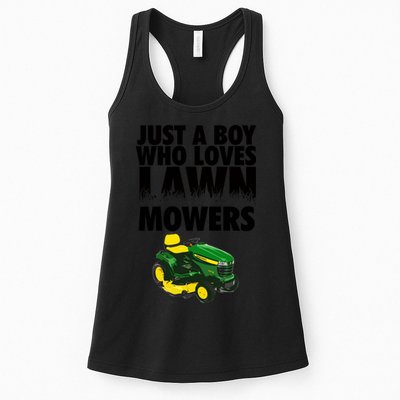Just A Boy Who Loves Lawn Mowers Womens Tank Top