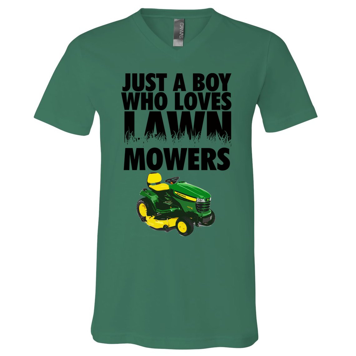 Just A Boy Who Loves Lawn Mowers V-Neck T-Shirt
