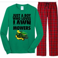 Just A Boy Who Loves Lawn Mowers Long Sleeve Pajama Set