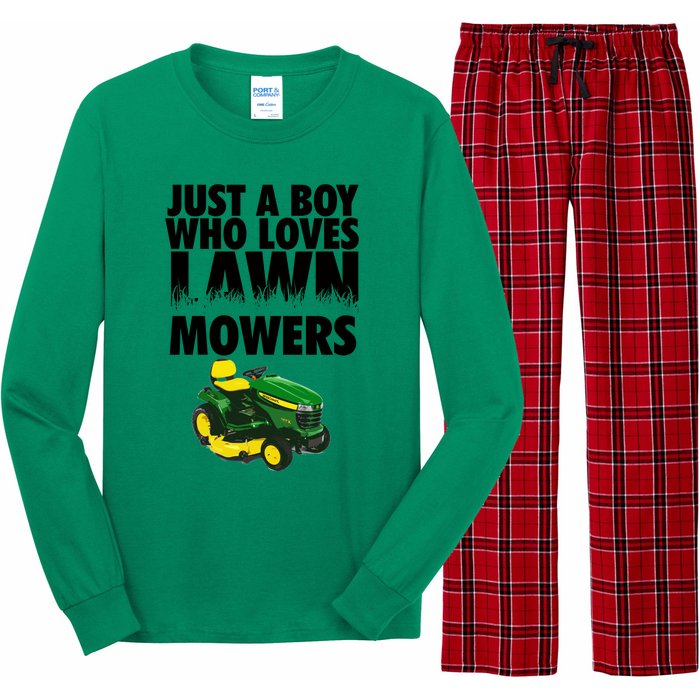 Just A Boy Who Loves Lawn Mowers Long Sleeve Pajama Set