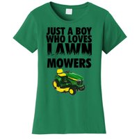 Just A Boy Who Loves Lawn Mowers Women's T-Shirt