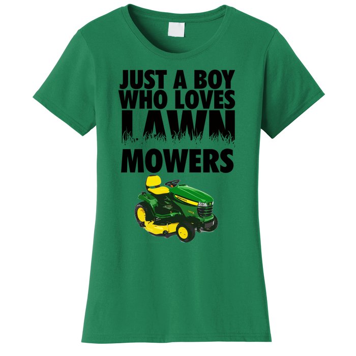 Just A Boy Who Loves Lawn Mowers Women's T-Shirt