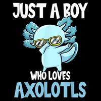 Just A Boy Who Loves Axolotls Cute Kawaii V-Neck T-Shirt