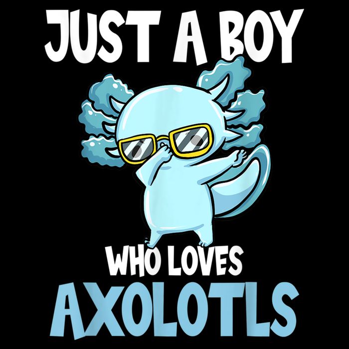 Just A Boy Who Loves Axolotls Cute Kawaii V-Neck T-Shirt