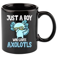 Just A Boy Who Loves Axolotls Cute Kawaii 11oz C Handle Ceramic Mug
