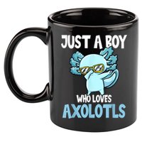 Just A Boy Who Loves Axolotls Cute Kawaii 11oz C Handle Ceramic Mug