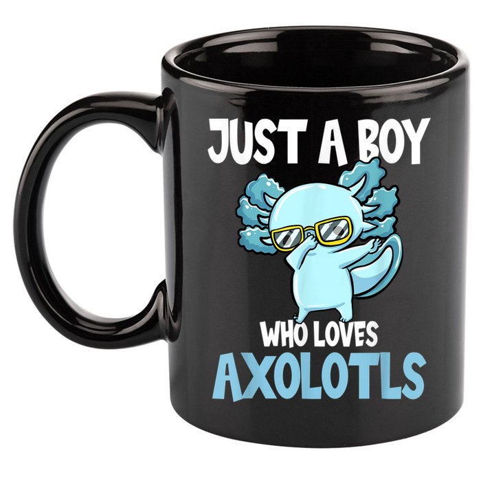 Just A Boy Who Loves Axolotls Cute Kawaii 11oz C Handle Ceramic Mug
