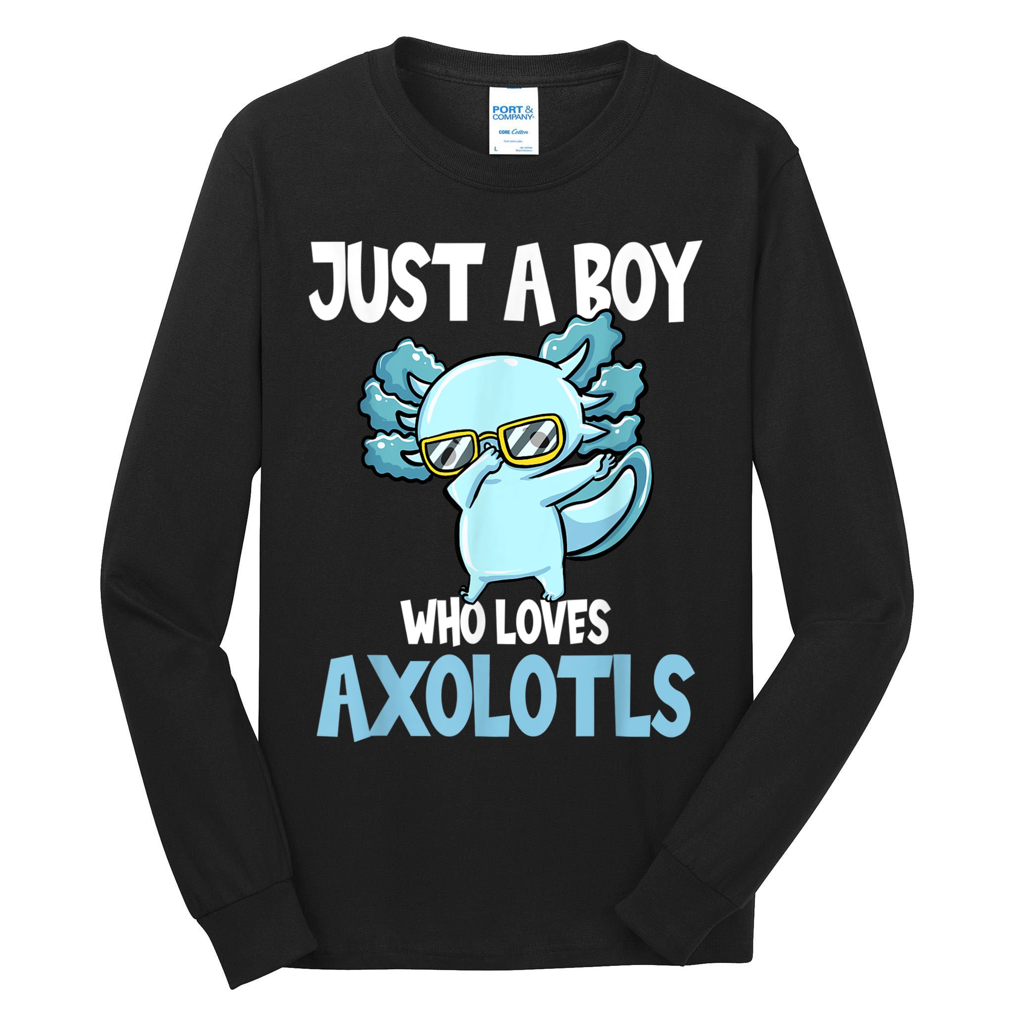 Just A Boy Who Loves Axolotls Cute Kawaii Tall Long Sleeve T-Shirt