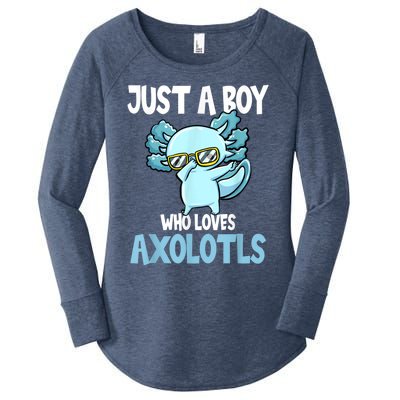 Just A Boy Who Loves Axolotls Cute Kawaii Women's Perfect Tri Tunic Long Sleeve Shirt