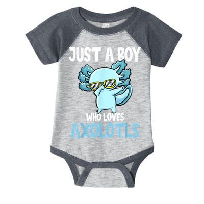 Just A Boy Who Loves Axolotls Cute Kawaii Infant Baby Jersey Bodysuit
