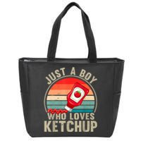 Just A Boy Who Loves Ketchupcatsup Condiment Lover Zip Tote Bag