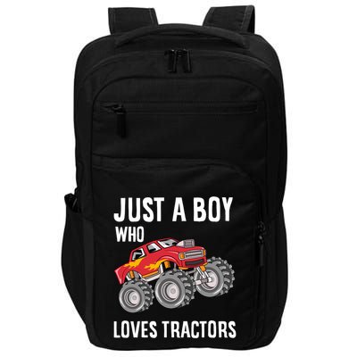 Just A Boy Who Loves Tractors Gift Impact Tech Backpack