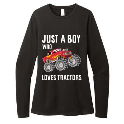 Just A Boy Who Loves Tractors Gift Womens CVC Long Sleeve Shirt