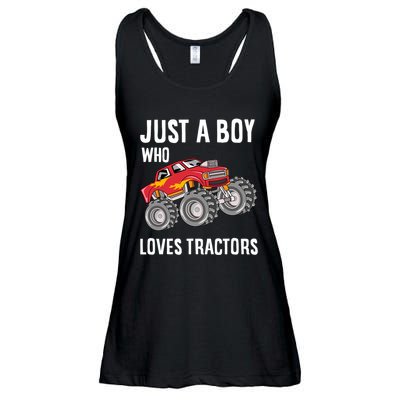 Just A Boy Who Loves Tractors Gift Ladies Essential Flowy Tank