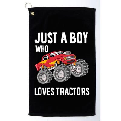 Just A Boy Who Loves Tractors Gift Golf Towel