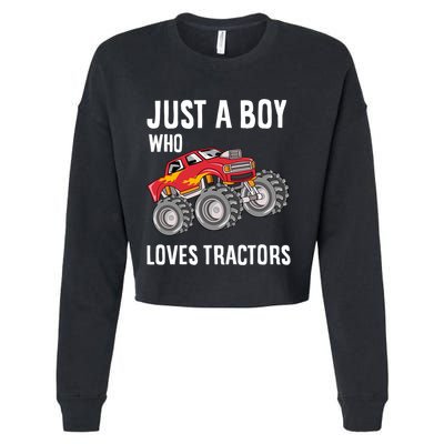 Just A Boy Who Loves Tractors Gift Cropped Pullover Crew