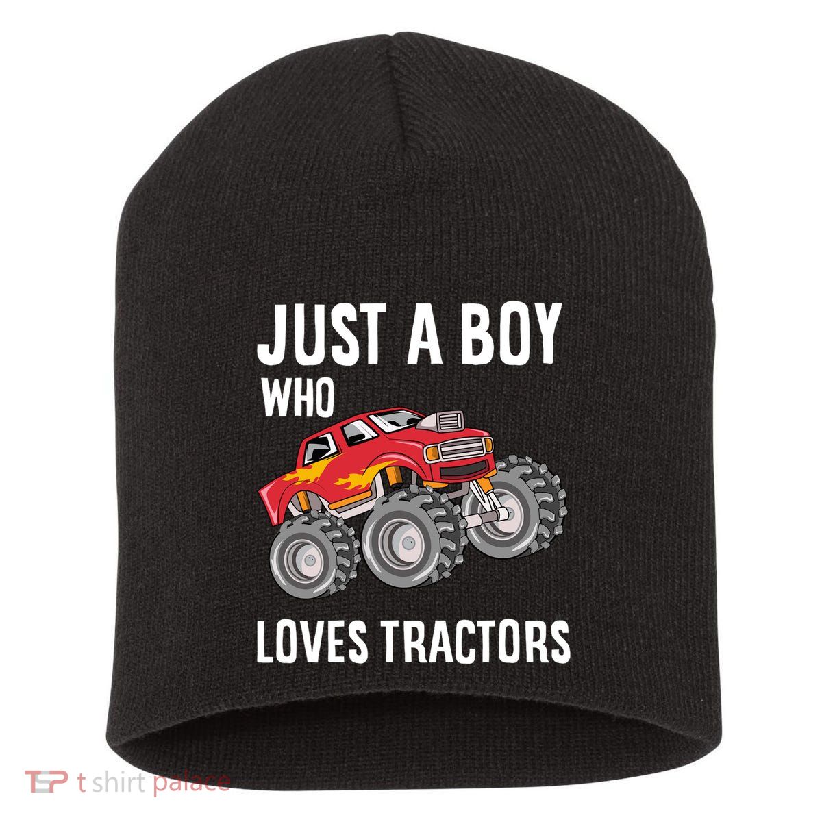 Just A Boy Who Loves Tractors Gift Short Acrylic Beanie