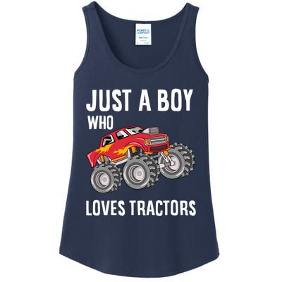 Just A Boy Who Loves Tractors Gift Ladies Essential Tank