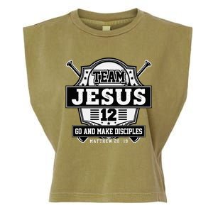 Jesus and Baseball Team Jesus Christian Matthew 2819 Verse Garment-Dyed Women's Muscle Tee