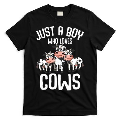 Just A Boy Who Loves Cows Farmers Cow T-Shirt
