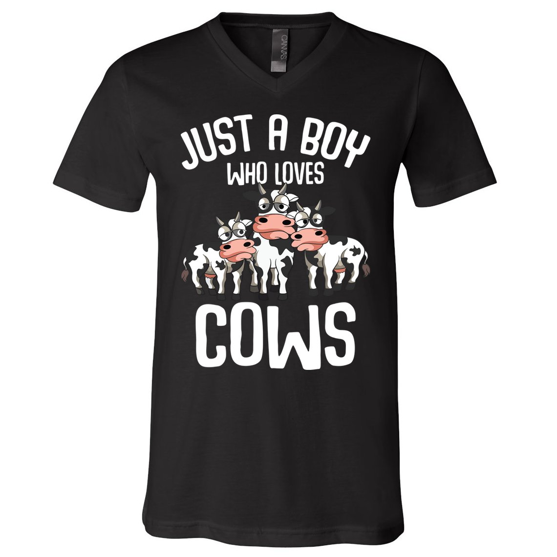 Just A Boy Who Loves Cows Farmers Cow V-Neck T-Shirt