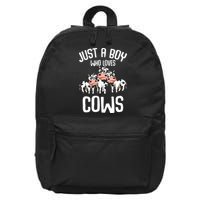 Just A Boy Who Loves Cows Farmers Cow 16 in Basic Backpack