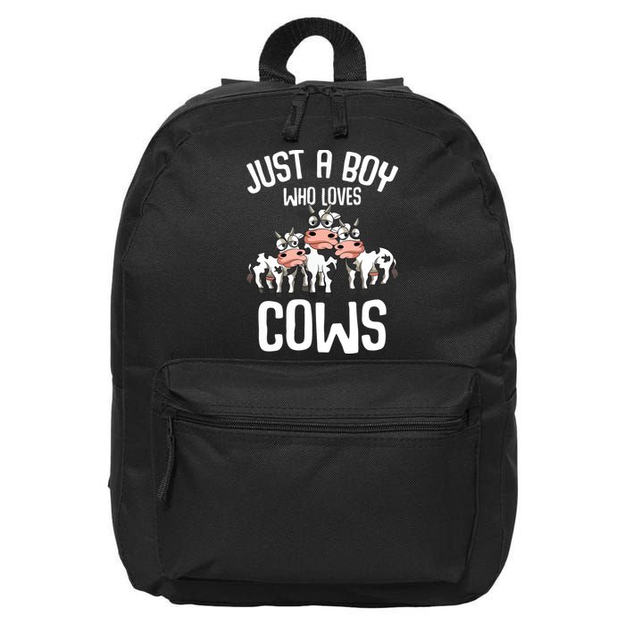 Just A Boy Who Loves Cows Farmers Cow 16 in Basic Backpack