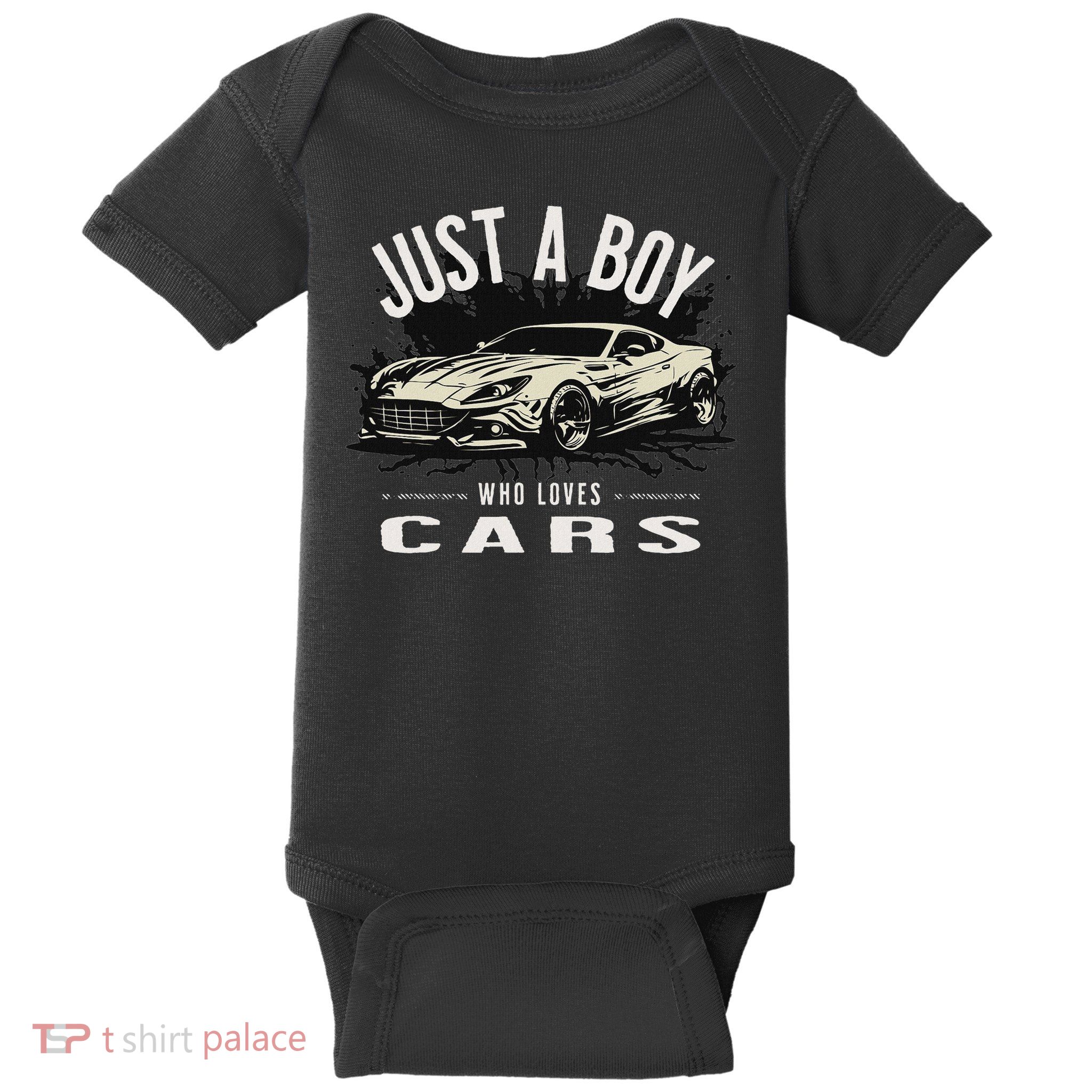Just A Boy Who Loves Cars Sleek Sports Car Enthusiast Baby Bodysuit