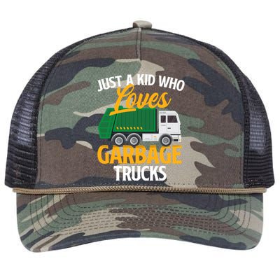 Just A Boy / Girl Who Loves Garbage Trucks Trash Dump Truck Lover Retro Rope Trucker Hat Cap