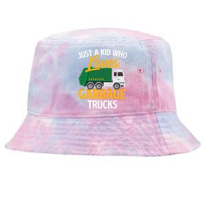 Just A Boy / Girl Who Loves Garbage Trucks Trash Dump Truck Lover Tie-Dyed Bucket Hat