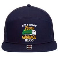 Just A Boy / Girl Who Loves Garbage Trucks Trash Dump Truck Lover 7 Panel Mesh Trucker Snapback Hat