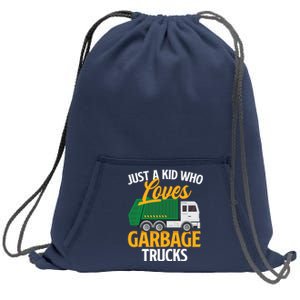 Just A Boy / Girl Who Loves Garbage Trucks Trash Dump Truck Lover Sweatshirt Cinch Pack Bag