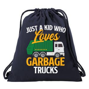 Just A Boy / Girl Who Loves Garbage Trucks Trash Dump Truck Lover Drawstring Bag